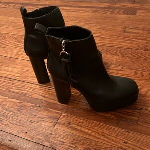 Women’s Fashionable Zara Leather Boots, Size 37 (size 8)